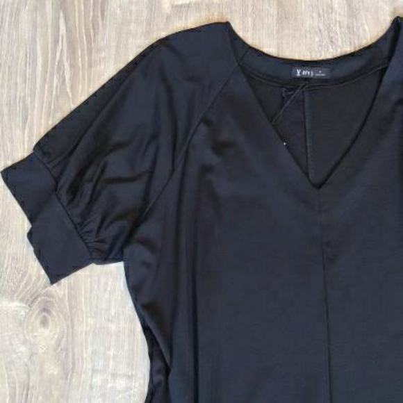 LAST 1❗VERY J Nordstrom Chic Oversized Black Shirt Dress - Picture 10 of 13